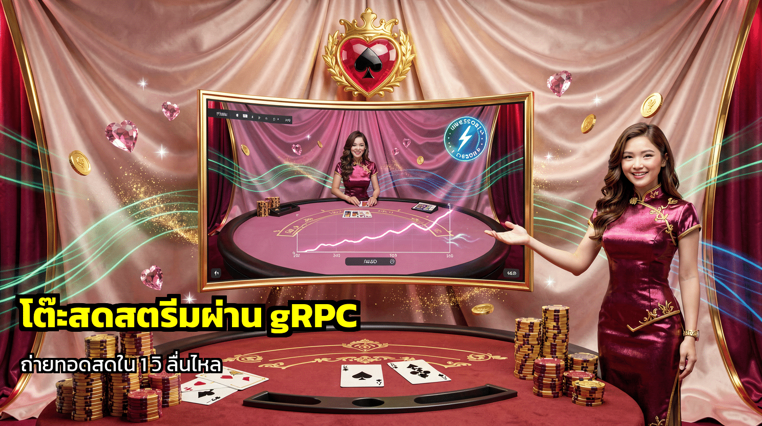 โต๊ะสดสตรีมผ่าน gRPC